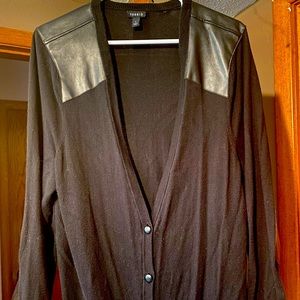 Torrid pleather shoulder cardigan